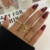 Ten-Piece Stacking Ring Set with Gold-Tone or Silver-Tone Designs - Image 41