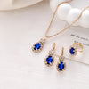 3Pcs Silver Oval Cut Cubic Zirconia Necklace Earrings Rings Set Banquet Daily Date Jewelry Set Gift for Women Girls Her - Image 3