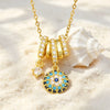 Boho Multi Shape Blue Mixed Zircon Stainless Steel Heart Star Four Leaf Flower Pendant Necklace for Women Beach Vacation Jewelry - Image 6
