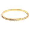 316L Stainless Steel Bangle Bracelet with Cubic Zirconia Details in Gold-Tone - Image 36