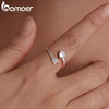 Silver Arrow Heart Adjustable Ring, Adjustable Ring Minimalist Jewelry -E - Image 1