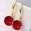 Ball Shape Long Earrings Shell Beads Simulation Freshwater Pearl Drop Earrings Rhinestone Temperament Ear Hook Ear Jewelry - Image 10