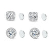 Zakol 1 Pair Buling Cubic Zirconia Stainless Steel Magnetic Ear Clip Simple No Piercing Stud Earrings for Women Men - Image 3