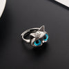 Cute Silver Color Alloy Cat Ring Cat Eye Opening Adjustable Ring For Women Jewelry Accessories Gift - Image 4
