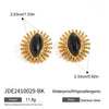 Stainless Steel Pvd Gold Plated Black Stone Earrings Statement Golden Metal for Women Gala Giftсерьги - Image 7