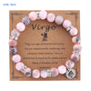 Mhs.sun 12 Star Zodiac Sign Pink Zebra Stone Beaded Bracelets Constellation Birthday Party Jewelry For Women Men - Image 22