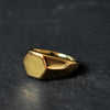 Handmade Highly Polished Stainless Steel Gold Plated Square Geometric Smooth Blank Signet Rings for Women Men - Image 2
