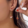 Moving Santa Claus Tassel Dangle Earrings for Women Santa Christmas Tree Asymmetric Long Chain Earrings Jewelry Gift - Image 16