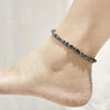 Magnetic Black Stone Anklet Stone Elastic Bracelet Black Hematite Stone Beads Stretch Care Anklet Jewelry - Image 2