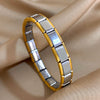 Simple Elastic Stainless Steel Bangles for Women Vintage Classic Heart Star Inlaid Rhinestone Bracelet Bangle - Image 12
