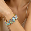 crystal Women charm bracelet colorful Geometric rhinestone elastic thread red white Elliptical glass bracelet - Image 7