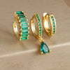 3PCS Colorful Cubic Zirconia Stainless Steel Hoop Earrings Set for Women Pendant Water Drop Earring Cartilage Piercing Jewelry - Image 6