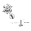 Titanium 16G Snowflake Flower Conch Helix Tragus Cartilage Stud Earring Monroe Labret Lip Piercing - Image 11