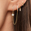 Vintage Stainless Steel Crystal Star Chain Hoop Earrings For Women Punk Pendant Square Earrings Jewelry - Image 1