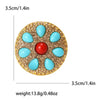Turquoise Blue Brooches for Women Unisex Tibetan Style Pins Star Rhinestone Office Party Friend Gifts Jewelry Accessories - Image 24