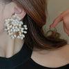 Handmade White Imitation Pearl Dangle Earrings for Women French Elegant Bridal Wedding Romantic Flower Tassel Pendant Earring K1 - Image 3