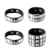 Black Leather Goth Square Washer Rivet Bracelet Cuff Wristband Gothic Punk Bracelets For Armbands Men Women - Image 2