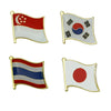 Singapore, Japan, Thailand, South Korea National Day Flag Lapel Pin,Metal Badge, Brooch Gift - Image 1