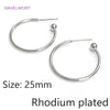 2 Sizes Silver Needle Gold Color C Shape Smooth Hoop Earring Brass Metal Earring Jewelry For Women Gifts - Image 10
