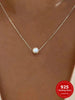 Silver White 6MM 8MM 10MM Mother of Pearl Pendant Necklace for Women Wedding Jewelry Accessories - Image 1