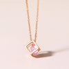 Charms Necklace For Women Aesthetic Cube Pink Zircon Rose Gold Color Choker Chain On Neck Jewelry Korean Pendants - Image 8