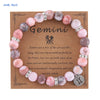 Mhs.sun 12 Star Zodiac Sign Pink Zebra Stone Beaded Bracelets Constellation Birthday Party Jewelry For Women Men - Image 28