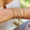 Simple Classic Gold Color Plated Stainless Steel White Rhinestone Chain Twelve Letter Bracelet Stackable Chain Bracel - Image 4