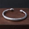 Hua Hua Silver Personality Retro Six-Character Mantra Leather Bracelet Woven Men's Bracelet - Image 4