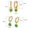 Huggie Silver Ear Needle Enamel Heart Pendant Hoop Earrings Circle Micro Set Zircon Earrings for women Gift - Image 6