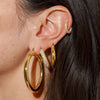 Cubic Zirconia Huggie Hoop Earrings in Gold-Tone Stainless Steel - Image 56