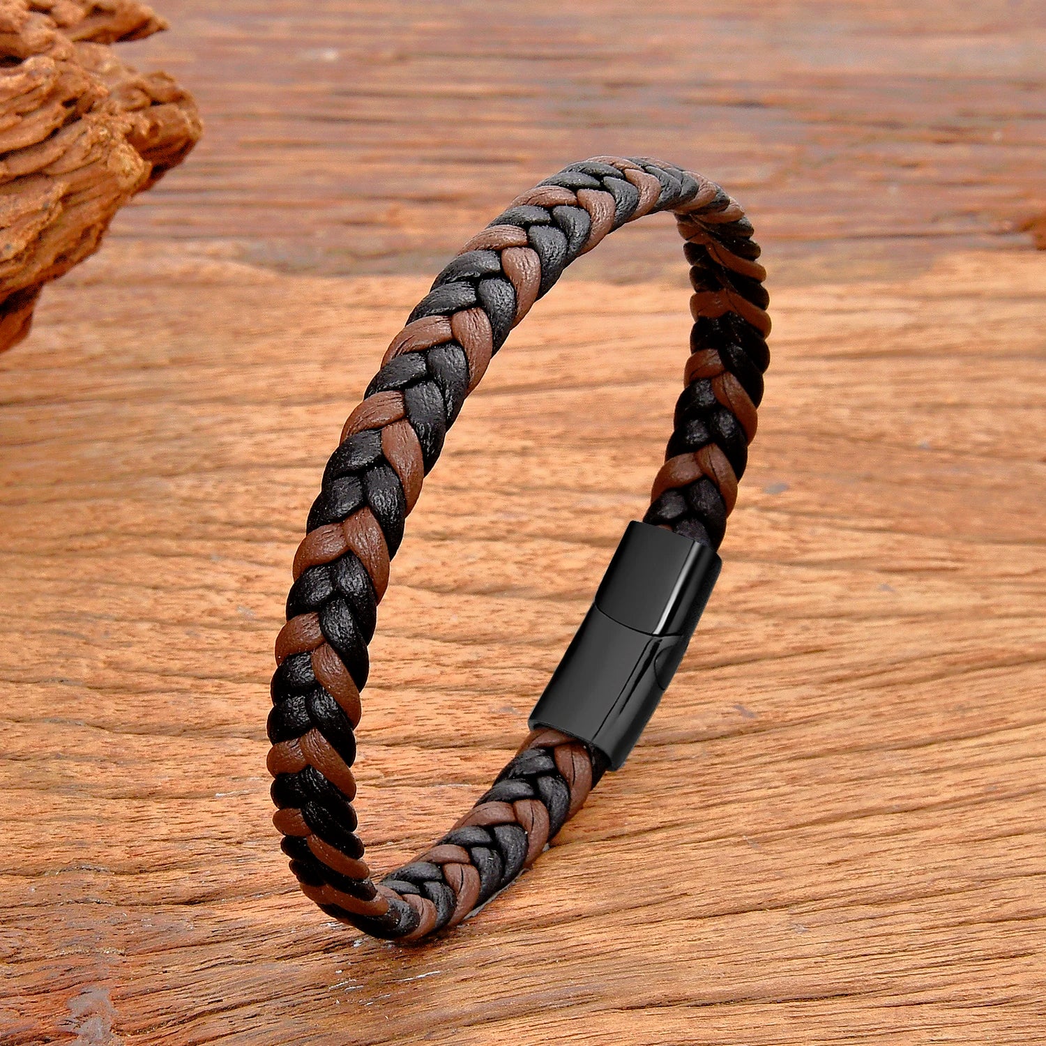 Simple Classic Stainless Steel Bracelet for Women Men Braided Leather Bangles Special Birthday Party Couple Jewelry Gift - Image 1