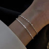 6Pcs Silver Plated Rhinestone Bracelets for Women Elegant Multi Layer Chain Jewelry Set - Image 9