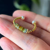 Silver Open Finger Ring Golden Enamel Donut Dazzling Geometric Punk For Women Jewelry Gift - Image 33