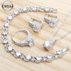 Silver Jewelry Sets For Women Wedding Jewelry Ladies Purple Zircon Earrings Bracelets Set Rings Pendant Necklace - Image 14