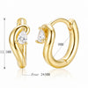 Minimalism Brass Twisted Pear Hoop Earring Women Gold Double Plated Marquise Contour Droplet Huggies Earring - Image 17