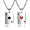 Stainless Steel Playing Card Pendant Necklace with Ace of Hearts or Ace of Spades Design - Image 7