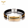 Stainless Steel Bracelet Men Women Wristband Black Grooved Rudder Mesh Chain Insert Gothic Wristband Stylish Bangle Accessories - Image 1