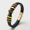 Men\\\\\'s Classic Black Leather Bracelet Metal Magnetic Buckle Bracelet Jewelry Casual Daily All-Match Jewelry - Image 5