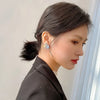 Silver Color Big Plant Stud Earrings with Bling Zircon Stone for Women Jewelry Korean Earring Gift - Image 4