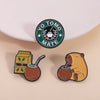 Funny Capybara Drink Yerba Mate Enamel Pins YO Tomo Herbal Tea Metal Brooches Lapel Backpack Badge Jewelry Gifts For Friends - Image 2