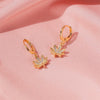 Shiny Maple Leaves Earrings for Women Creative Leaves Pendant Copper Hoop Earrings Jewelry Gifts for Bestfriend Girl - Image 4