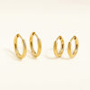1 Pair Titanium Classic Hinged Huggie Hoops Minimalist 18G Platinum Plated Lightweight Earlobe Earrings - Image 3