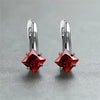 Cute Female Champagne Square Jewelry Crystal Zircon Stone Hoop Earring Rose Gold Color Wedding Earrings For Women - Image 10