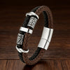 Punk Viking Style Bracelet Stainless Steel Compass Norse Runes Amulet Beads Braided Multilayer Leather Bracelet - Image 4