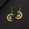 Moon Star Cat Earrings for Women Stainless Steel Animal Drop Earring Girls Lovely Kitten Jewelry Birthday Gifts - Image 2