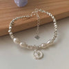 Silver Heart Pearl Knot Bracelet Necklace Set for Women Versatile Jewelry Set Party Wedding Gifts - Image 9