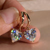 Charming Gold Color Hoop Earrings Heart Shape Zircon Dangle Earrings Women Wedding Jewelry Gift for Women Girls - Image 1