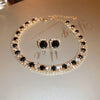 Fyuan Crystal Necklace Earrings Set Pink ABcolourful Necklace for Women Weddings Party Jewelry Sets Accessories - Image 12