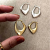 Geometric Metal Hoop Earrings for Women Gold Color/Silver Color Lady's Ear Earrings Daily Wear Versatile Jewelry - Image 1