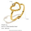 Stainless Steel Dot Diamond Fried Dough Twists Love Open Ring Heart Series Ring Small Round Cake Opening Ring - Image 8